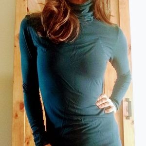 Teal turtle neck